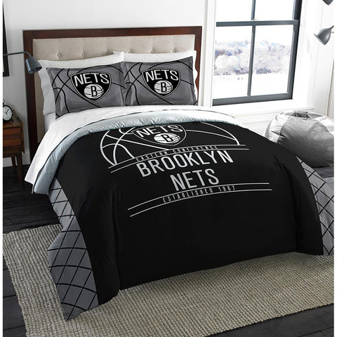 New York Nets Nba Full Comforter Set (reverse Slam Series) (86" X 86")