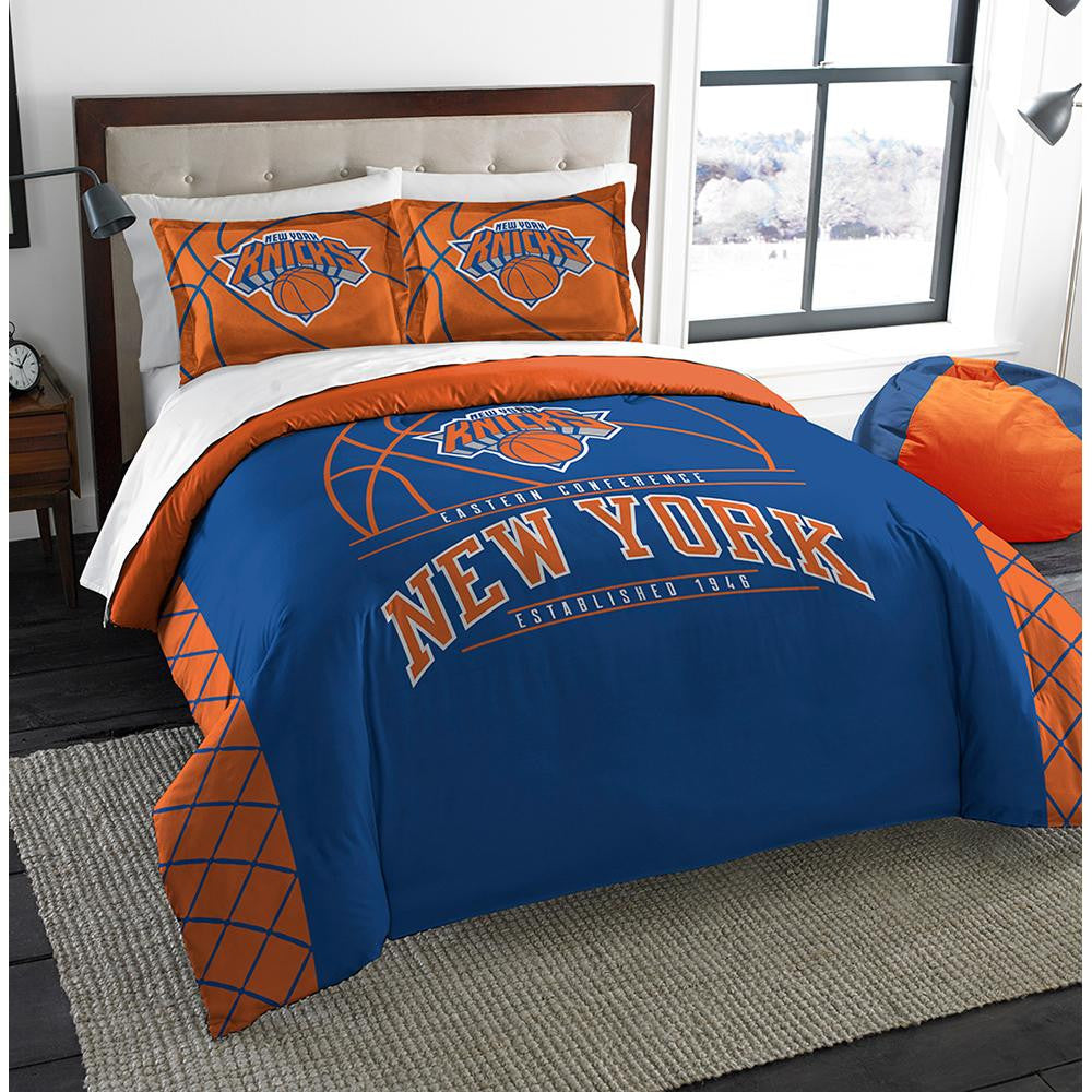 New York Knicks Nba Full Comforter Set (reverse Slam Series) (86" X 86")