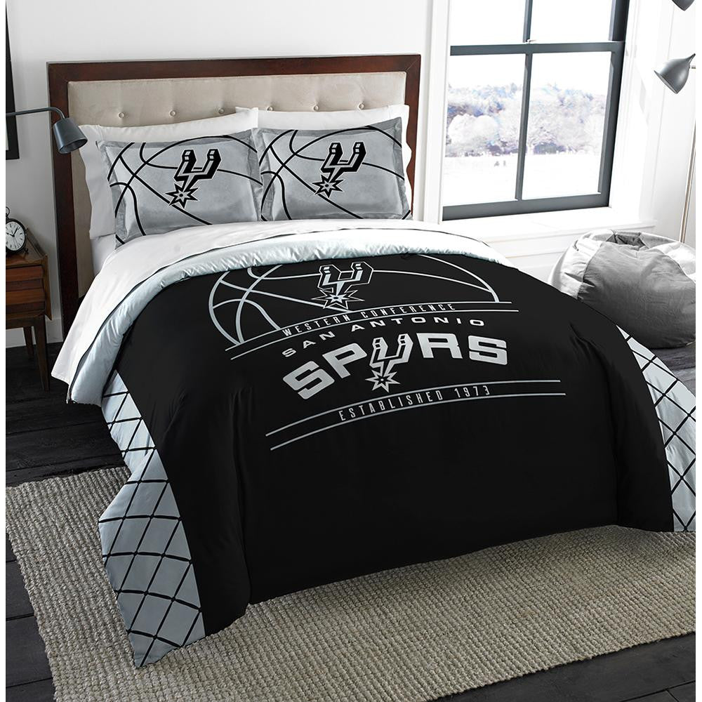 San Antonio Spurs Nba Full Comforter Set (reverse Slam Series) (86" X 86")