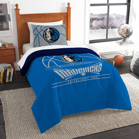 Dallas Mavericks Nba Twin Comforter Set (reverse Slam Series) (64" X 86")