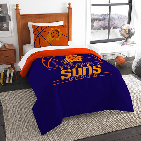 Phoenix Suns Nba Twin Comforter Set (reverse Slam Series) (64" X 86")