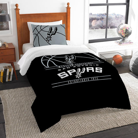 San Antonio Spurs Nba Twin Comforter Set (reverse Slam Series) (64" X 86")