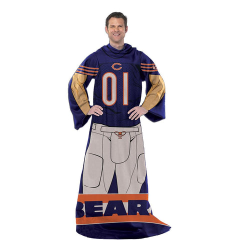 Chicago Bears NFL Uniform Comfy Throw Blanket w- Sleeves