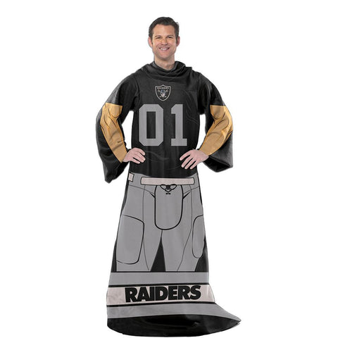 Oakland Raiders NFL Uniform Comfy Throw Blanket w- Sleeves