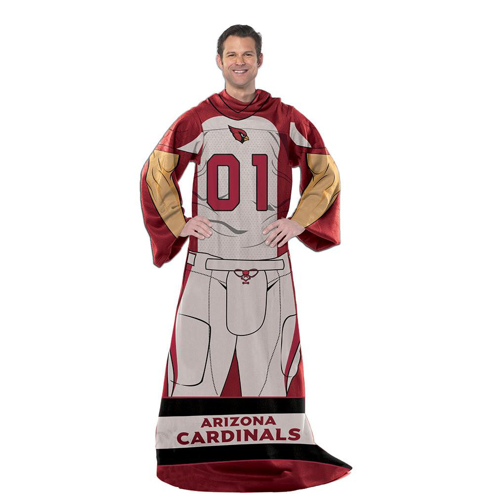 Arizona Cardinals NFL Uniform Comfy Throw Blanket w- Sleeves