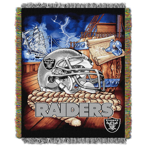 Oakland Raiders NFL Woven Tapestry Throw (Home Field Advantage) (48x60)