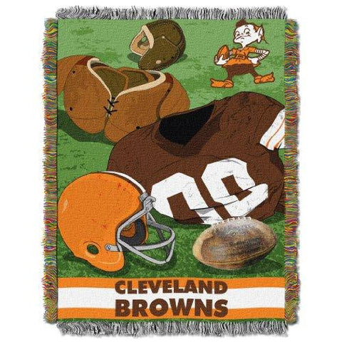 Cleveland Browns Nfl Woven Tapestry Throw (vintage Series) (48inx60in)