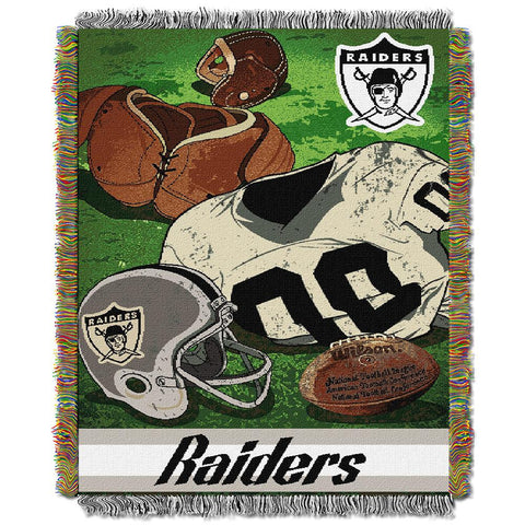 Oakland Raiders NFL Woven Tapestry Throw (Vintage Series) (48x60)
