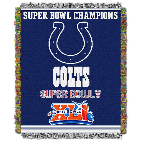 Indianapolis Colts NFL Super Bowl Commemorative Woven Tapestry Throw (48x60)