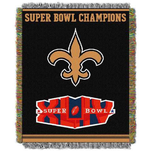New Orleans Saints NFL Super Bowl Commemorative Woven Tapestry Throw (48x60)