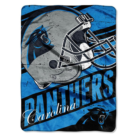 Carolina Panthers NFL Micro Raschel Blanket (Deep Slant Series) (46in x 60in)