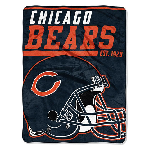 Chicago Bears Nfl Micro Raschel Blanket (40-yard Dash Series) (46in X 60in)