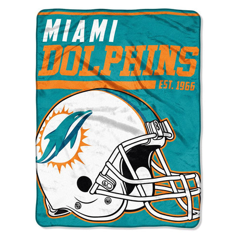 Miami Dolphins Nfl Micro Raschel Blanket (40-yard Dash Series) (46in X 60in)
