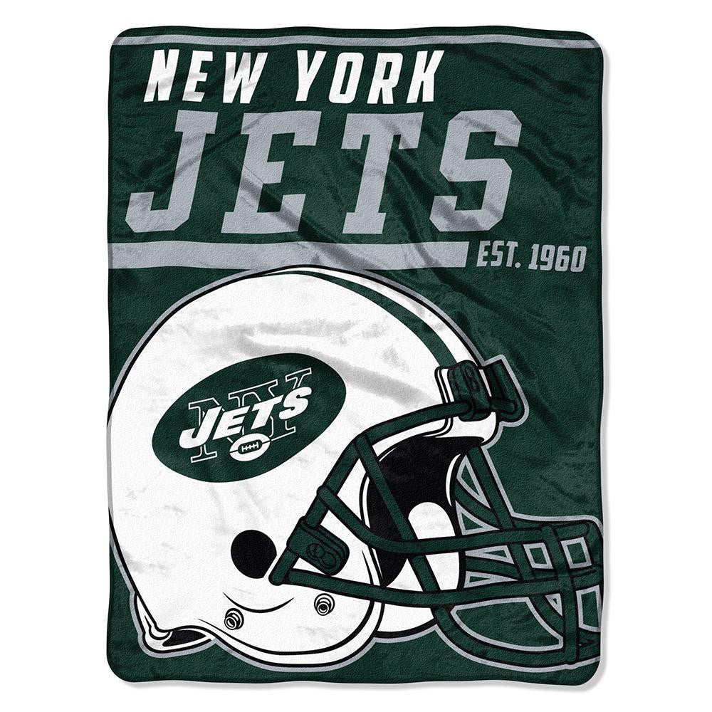 New York Jets Nfl Micro Raschel Blanket (40-yard Dash Series) (46in X 60in)