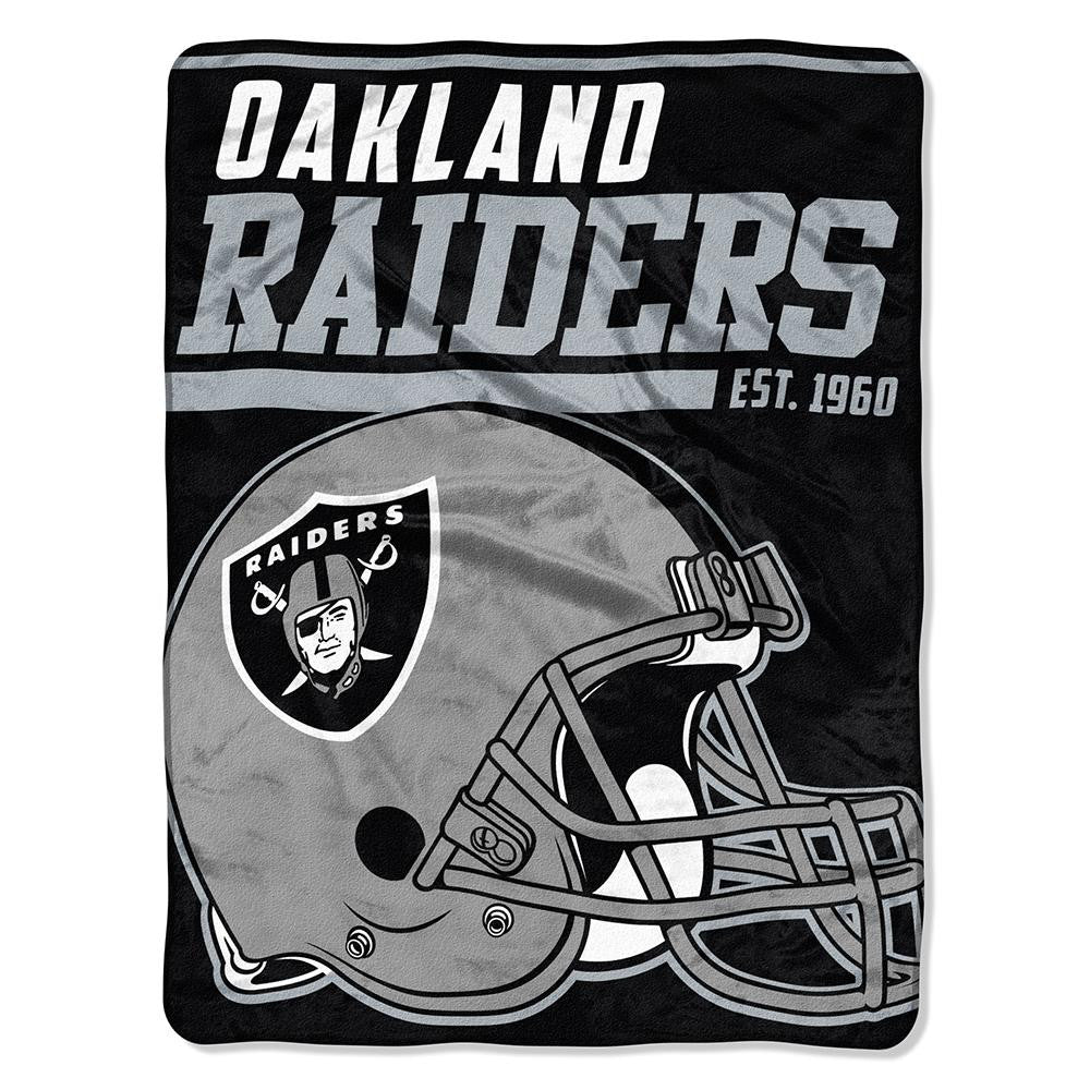 Oakland Raiders Nfl Micro Raschel Blanket (40-yard Dash Series) (46in X 60in)