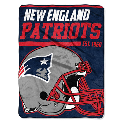 New England Patriots Nfl Micro Raschel Blanket (40-yard Dash Series) (46in X 60in)