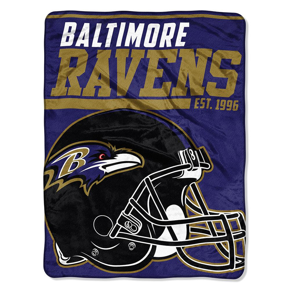 Baltimore Ravens Nfl Micro Raschel Blanket (40-yard Dash Series) (46in X 60in)