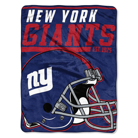 New York Giants Nfl Micro Raschel Blanket (40-yard Dash Series) (46in X 60in)