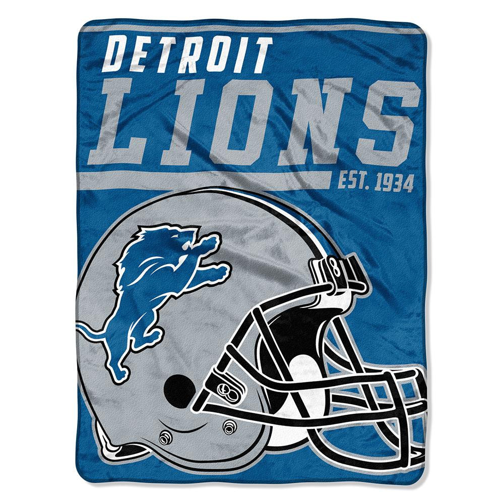 Detroit Lions Nfl Micro Raschel Blanket (40-yard Dash Series) (46in X 60in)