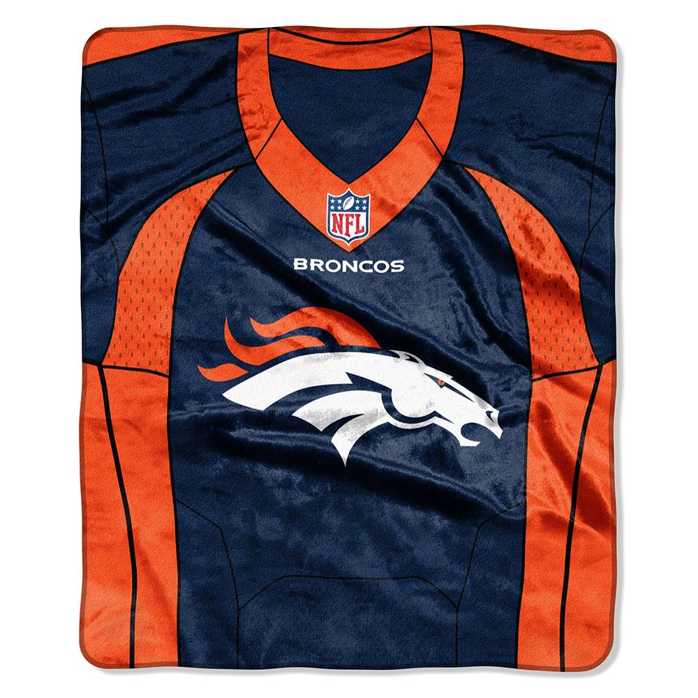 Denver Broncos Nfl Royal Plush Raschel Blanket (jersey Raschel) (50in X 60in)