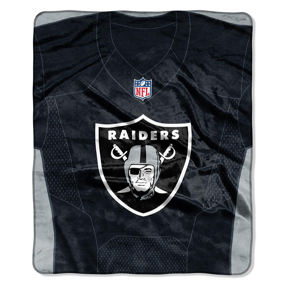 Oakland Raiders Nfl Royal Plush Raschel Blanket (jersey Raschel) (50in X 60in)