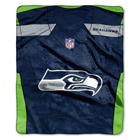 Seattle Seahawks Nfl Royal Plush Raschel Blanket (jersey Raschel) (50in X 60in)