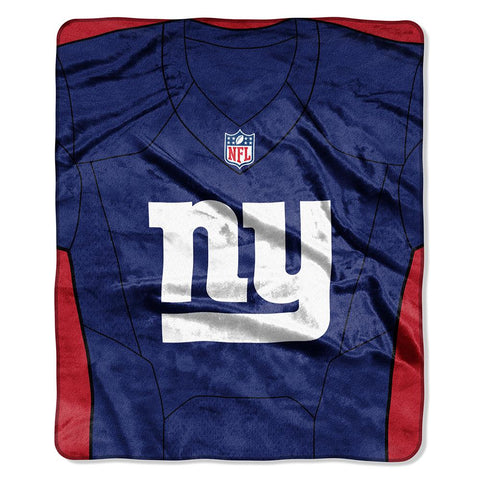 New York Giants Nfl Royal Plush Raschel Blanket (jersey Raschel) (50in X 60in)