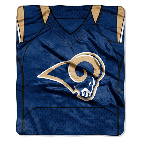 Los Angeles Rams Nfl Royal Plush Raschel Blanket (jersey Raschel) (50in X 60in)