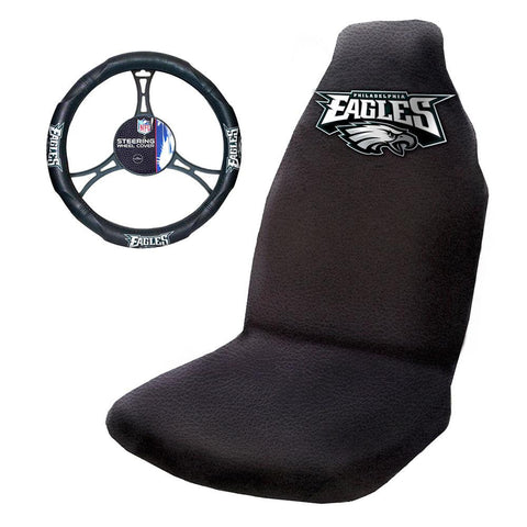 Philadelphia Eagles NFL Car Seat Cover and Steering Wheel Cover Set