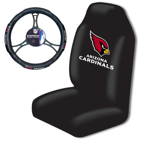 Arizona Cardinals NFL Car Seat Cover and Steering Wheel Cover Set