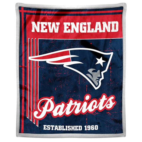 New England Patriots NFL Mink Sherpa Throw (50in x 60in)