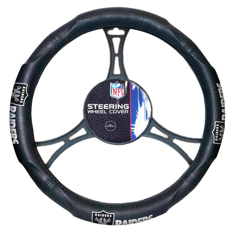 Oakland Raiders NFL Steering Wheel Cover (14.5 to 15.5)