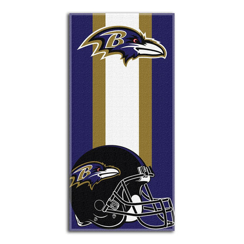 Baltimore Ravens NFL Zone Read Cotton Beach Towel (30in x 60in)