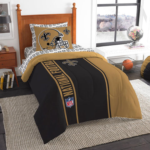 New Orleans Saints NFL Twin Comforter Bed in a Bag (Soft & Cozy) (64in x 86in)
