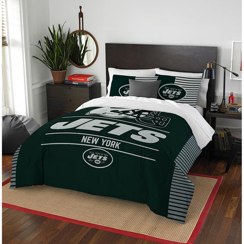 New York Jets Nfl Full Comforter Set (draft Series) (86" X 86")