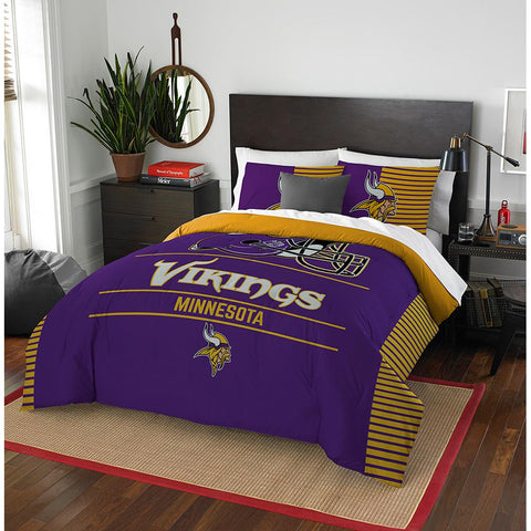 Minnesota Vikings Nfl Full Comforter Set (draft Series) (86" X 86")