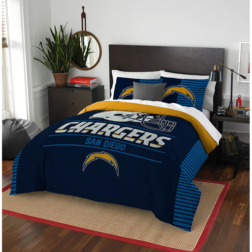 San Diego Chargers Nfl Full Comforter Set (draft Series) (86" X 86")