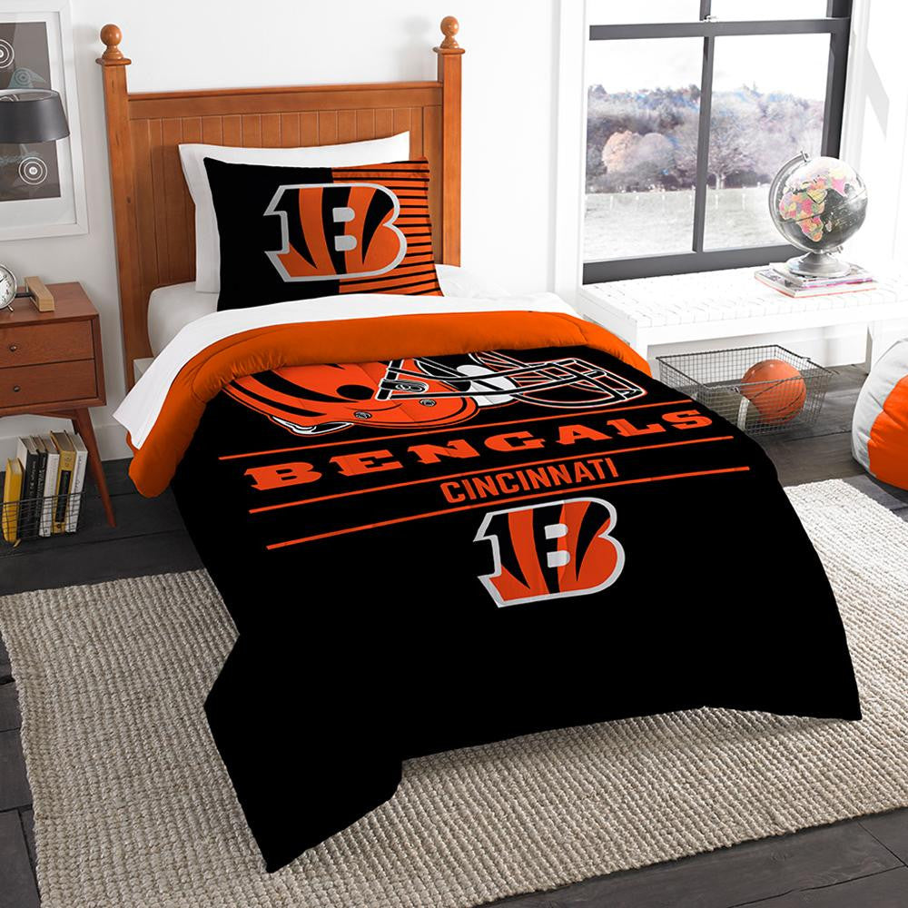 Cincinnati Bengals Nfl Twin Comforter Set (draft Series) (64" X 86")