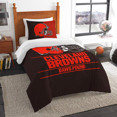 Cleveland Browns Nfl Twin Comforter Set (draft Series) (64" X 86")