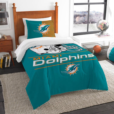 Miami Dolphins Nfl Twin Comforter Set (draft Series) (64" X 86")