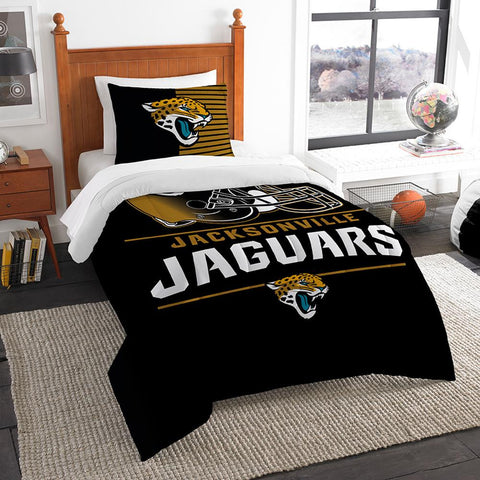 Jacksonville Jaguars Nfl Twin Comforter Set (draft Series) (64" X 86")