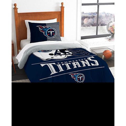 Tennessee Titans Nfl Twin Comforter Set (draft Series) (64" X 86")