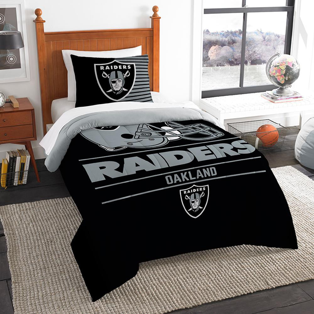 Oakland Raiders Nfl Twin Comforter Set (draft Series) (64" X 86")