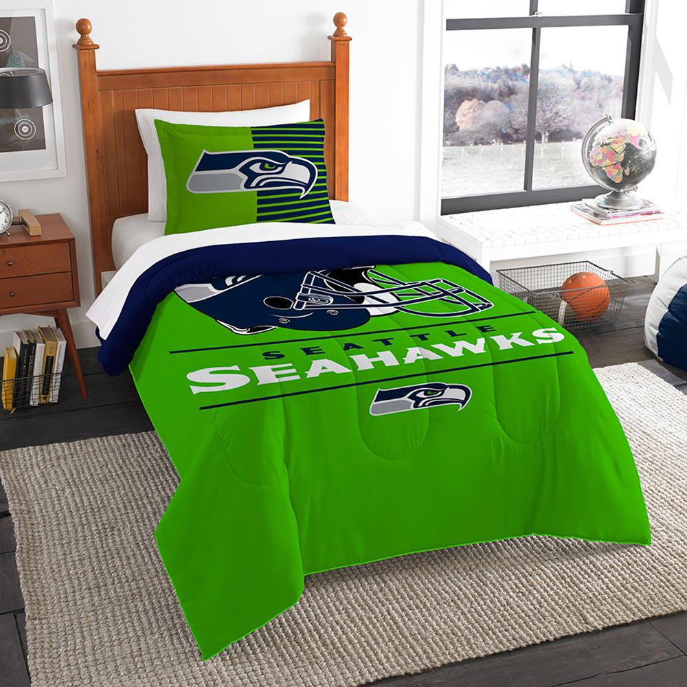 Seattle Seahawks Nfl Twin Comforter Set (draft Series) (64" X 86")