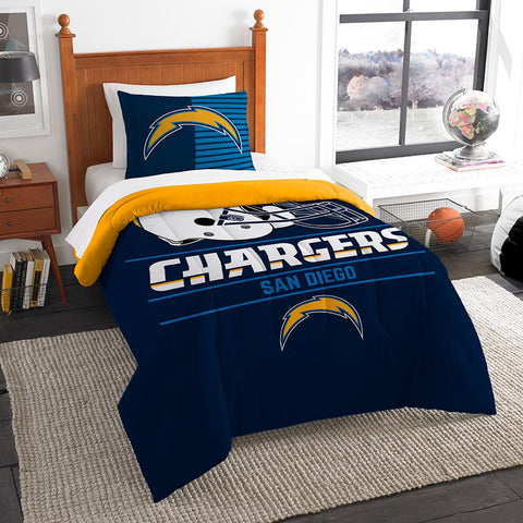 San Diego Chargers Nfl Twin Comforter Set (draft Series) (64" X 86")