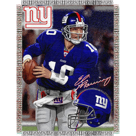 Eli Manning #10 New York Giants NFL Woven Tapestry Throw (48x60)