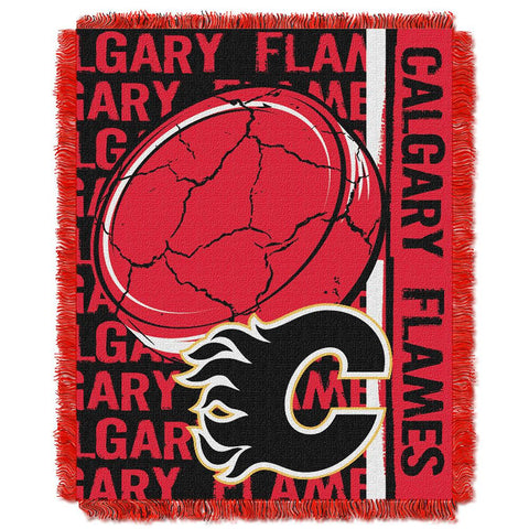 Calgary Flames NHL Triple Woven Jacquard Throw (Double Play Series) (48x60)