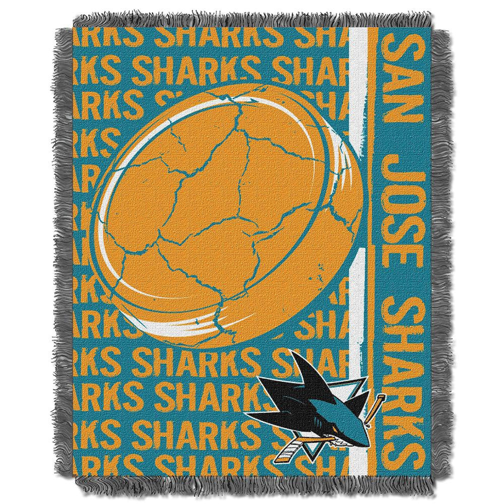 San Jose Sharks NHL Triple Woven Jacquard Throw (Double Play Series) (48x60)