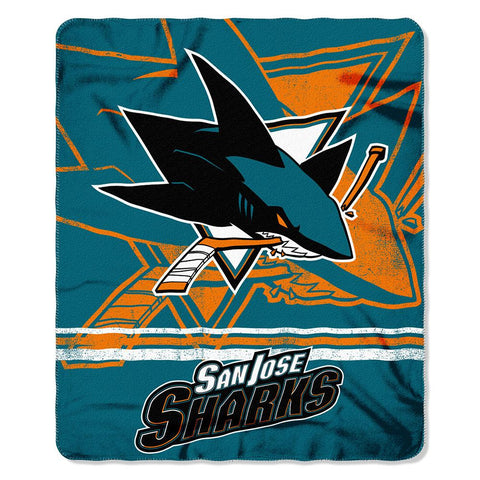 San Jose Sharks NHL Light Weight Fleece Blanket (Fadeaway Series) (50inx60in)