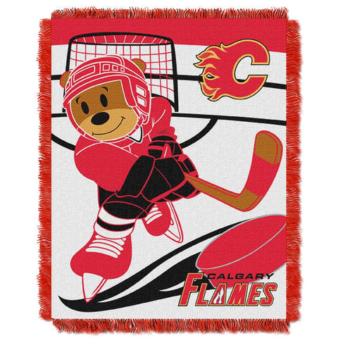 Calgary Flames NHL Triple Woven Jacquard Throw (Score Baby Series) (36x48)